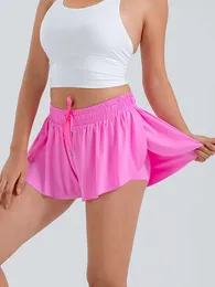 Lu Align 2 in 1 Flowy Sports INLUMINE Run Shorts Women Butterfly Tennis Skirt with Pockets Gym Athletic Biker Spandex Skirts Summer Lemon Lu-08 Gry 2024