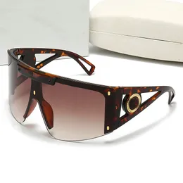 Luxuriöse Designer-Reit-Sonnenbrille für Damen und Herren, modische Sonnenbrille mit Kunststoffschild, UV-Schutz, große Verbindungslinse, rahmenlos, Top-Qualität, mit Box 4393