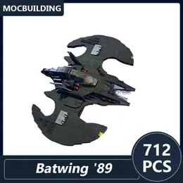 الكتل Batwing 1989 MOC Building Blucs Batmobile DIY Super Super Sire