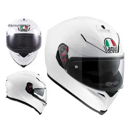 Casco de motocicleta Agv k abierto de cara completa Ventilador de coche Chen Agv K5s Lente dual Casco completo antivaho Casco de coche deportivo Equipo de motocicleta Four Seasons Transpirable AS4F