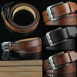 Belts 2019 Leather Belt Men Classic Pin Buckle Men's Belt Luxury Genuine Punk Rivet Waist Belt Vintage Metal Embossing Mens Belts Hot 240120