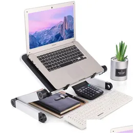 Mobili commerciali Lega di alluminio Laptop Portatile pieghevole regolabile Scrivania Supporto da tavolo per computer Vassoio Notebook Lap Pc Tavolo pieghevole22 Dhvwu