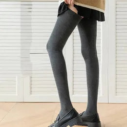 Calzini da donna 80 cm lunghi assorbenti del sudore antiscivolo in silicone lavabili invernali termici femminili calze da donna gamba dimagrante