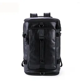 Mochila saco de viagem homens masculino couro pu laptop mochilas grande capacidade casua sacos escolares para mochila
