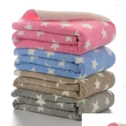 Coperte Fasce Coperta per neonati Coperta termica in pile di corallo Star Infant Ddle Nap Ricevere Passeggino Avvolgere per biancheria da letto nata Consegna di goccia Bambini Dh5Pd