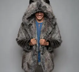 Men039S Kurtki Faux Fur Płaszcz 2022 Casualna para w dużych rozmiarach Para z kapturem Gruba ciepła kurtka Kot Ucha długie rękaw 7852316