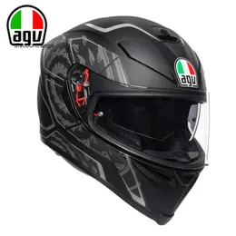 Offener Vollgesichts-Motorradhelm Agv k Italien Agv K5-s K1 Motorradhelm Racing Mist Proof Sommer-Sicherheitshelm Vollhelm Doppellinsen-Laufhelm HPFD