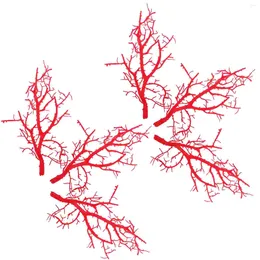 Decorative Flowers 6 Pcs Vase Simulated Twigs Artificial Branches Coral Home Ornament Filler Faux For