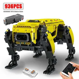 Blockerar tekniska robotleksaker RC Motoriserade Boston Dynamics Big Dog Model Alphadog Building Blocks Bricks Toys For Kid Christmas Gifts 240120