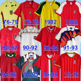 Wales Retro Soccer Jersey Giggs Hughes Saunders Rush Melville Boden Speed ​​Vintage Classic Football Shirt 1982 1990 1992 1994 1995 1996 1998