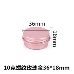 Lagringsflaskor 10 ml 10g Rose Gold Cream Jar Tin Kosmetiska läppbehållare Nagel Derocation Crafts Pot Refillable Bottle Screw Thread