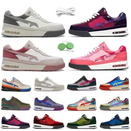 الطريق Sta Men Women Running Shoes Sneaker Leather Black White Pink Purple Blue Green Beige Suede Pastel Gray Skunk Platform Mens Mens Switch Switch Sneakers 36-47