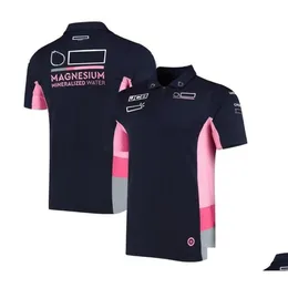 Odzież motocyklowa F1 Nowy sezon drużyny mundury męscy fani krótkoczeprzewaniowe lapowe koszulka Casual Sports Racing garnitury upuszczenie dostawy samochodu otclo