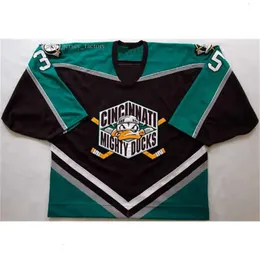 Maglia da hockey personalizzata Iilya Bryzgalov Cincinnati Mighty Ducks del 2000 Vintage Personalizza qualsiasi numero Nome Maglie Ricamo Ed S-5XL 8721