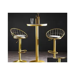 Коммерческая мебель Meubles De Bar Nordic Chair Taburete Cocina Golden Касса Высокий табурет Современный подъемный вращающийся Drop Del D Dhx1V