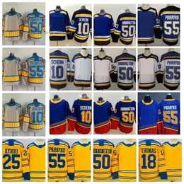 Хоккейные майки St. «blues» 2023 Reverse Retro Winter Classic 55 Колтон Парайко 10 Брэйден Шенн 50 Биннингтон 25 Киру 47 Тори Круг 8386 6375