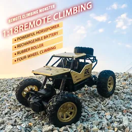 1 18 RC CAR ALOY Climbing Mountain Monster Remot Control Buggy Off Road Trucks Toys for Children 240118