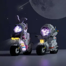Bloklar 1688pcs Mini Mikro Uzay Astronot Motosiklet Yapı Blokları Led Işık Modelli Elmas Tuğlaları Erkek Kız Arkadaşları Hediyeleri