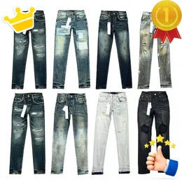 Frauen Hosen Männer Lila Designer Ksubi Jeans High Street Lila Retro Farbe Spot Schlanke Füße Micro Elastische Jeans Hip-Hop Zipper Loch