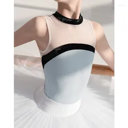 Stadiumkleding Ballet Turnpakje Voor Meisjes Oefenpakken Splicing Mesh Gymnastiek Volwassen Ballerina Professionele Kostuums