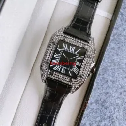 2023 модные брендовые мужские часы с квадратными кристаллами в стиле высокого качества наручные часы с кожаным ремешкомesc vkis