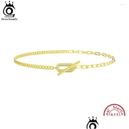 Tornozeleiras Orsa Jóias Moda 14k Gold Paperclip Cadeia para Mulheres 925 Sterling Sier Side Ankle Straps Verão Jóias Sa62 Drop Delivery OT0XE