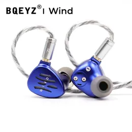 Earphones BQEYZ WIND Inear Earphone Weather Series Wired Monitor Earbuds Coil Bone Conduction 12mm Dynamic Driver 2.5/3.5/4.4MM Connector