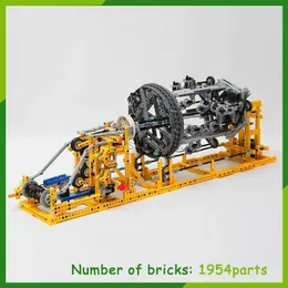 Block 1954pcs GBC Byggnadsblock Electric flätningsmaskin Modell DIY Bricks Technology Creative Assembly Toys For Kid MOC-2142 240120