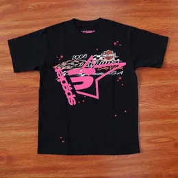 Designer Fashion Clothing Men's Sweatshirts Hoodies Young Thug Star Same Sp5der 55555 Pink Tee Short Sleeve T-shirt Kom1