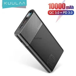 Cell Phone Power Banks KUULAA 10000mAh Power Bank Dual USB Portable Charger QC PD Fast Charging PowerBank Digital Display Ultra Slim External Battery