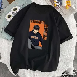 T-Shirts Erkekler büyük boy tişört adam haikyuu kageyama tobio rahat hip hop artı kısa kollu siyah tişört yaz harajuku erkek tee d88