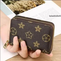 5Afashion Women Wallet Pu Leather Wallet Single dragkedja Plånböcker Lady Ladies Kort klassisk handväska med kort orange låda