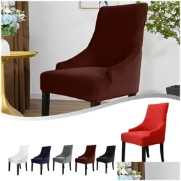 Stuhlhussen Ers Solid Color Low Back Er Stretch Bedruckter Esszimmersitz P Tisch Für Home Bar El Party Bankett Drop Delivery Garden Text Dhhzt