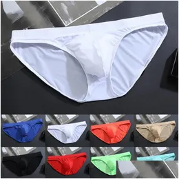 Underpants Mens Underwear Briefs Verão Gelo Transparente Cintura Baixa Y Calcinha Gay Sem Emenda U Convexo Drop Delivery DHMVH