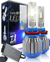 2pcs T1 H4 LED Araba Işığı H7 LED CANBUS H1 H3 H11 880 9005 9006 FARDIGHT TURBO 70W 7000LM Otomatik Ampul Otomobil Farları 6000K8408495