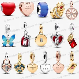 Neue 925-Silber-Charms, Designer-Schmuck, modischer handgeschriebener Liebes-Charm zum Selbermachen, passend für Pandora-Armbänder, Halsketten für Frauen, Geschenk, chinesisches Jahr des Drachen-Anhängers