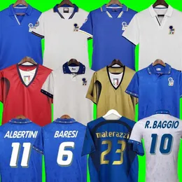 Retro İtalya Futbol Forma 1982 1988 1990 1994 1996 1998 2000 2002 2004 2006 Futbol Gömlek Italia Tekdüzen Erkek Kiti Kalecisi Buffon Maldini del Piero Totti Futbol