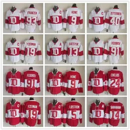 Detroit Red Wings Vintage الإصدار القميص 19 Yzerman 40 Zetterberg 13 Datsyuk 5 Lidstrom 24 Chelios 9 Howe 31 Joseph Hockey Jersey 2209