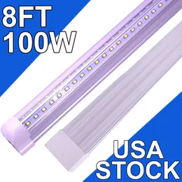 Apparecchio per luci da negozio a LED da 8 piedi, 8 piedi 100 W 8' Luce da garage 96'' T8 Tubo LED integrato, Lampadine a LED collegabili Garage, Superfici ad alto rendimento Plug and Play Montaggio USA stock