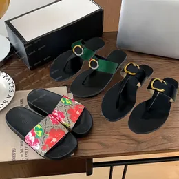 Designer Flip Flop Slippers Men Slides Women Sandals Bloom Web Black Floral Print Slide Leather Rubber Red Sandal Summer Rubber Sole Flat Slipper