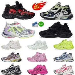 Graffiti Black Runners Track 7 7.0 Chaussures Casual 2024 Mode Casual Cuir Blanc Noir Argent Rose Nylon Mesh Tracks Baskets Graffiti Dark Taupe Platform Sneakers