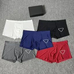 5 Stück Designer-Unterhosen für Herren, Boxershorts, modal, elastisch, nahtlos, einfarbig, sexy, atmungsaktiv, Herren-Unterwäsche, Marken-Boxer, bequem