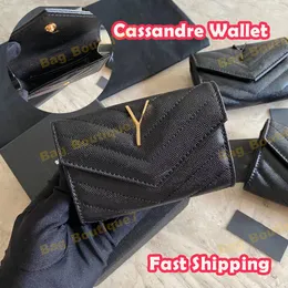 Cassandre Purse Wallet 10A Qualità per le donne 2024 Nuova borsa Desginer Borsa piccola Porta carte portafoglio portafoglio lungo con zip Luxurys Portamonete in vera pelle
