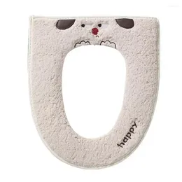 Toilet Seat Covers Plush Cover Cartoon Animal Zipper Closure Thickened Soft Waterproof Four Seasons Universal Bathroom Bowl Warm