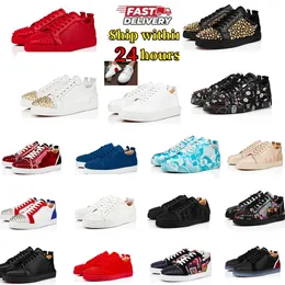 Röda botten skor män kvinnor lyxdesigners mens casual skor mode sneakers designer skor låg svart vit skur läder splike tripler vintage lyxtränare