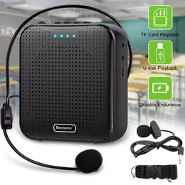 スピーカーGosear Voice Amplifier 5W 2200MAH教師ツアーガイドスピーチミーティングのためにマイク付きの多機能ポータブル音声スピーカー