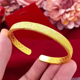 Luxury 14k Gold Original Open Bracelet for Women Bracelet for Party High Quality Not Fade 14 K Gold Jewelry Bangles Bijoux Femme 240118