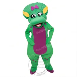 Super fofo verde triceratops mascote traje tema de desenho animado carnaval unissex halloween carnaval adultos festa de aniversário roupa extravagante para homens mulheres