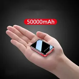 携帯電話のパワーバンク50000MAH LEDデジタルディスプレイポータブルミニパワーバンクミラースクリーンパワーバンク外部バッテリーパックパワーバンク携帯電話用