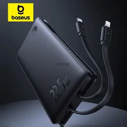 بنوك الطاقة الخلوية BASES 22.5W POWER BANK 10000MAH مع اثنين من الكابلات المدمجة PD الشحن السريع لجهاز iPhone 15 Pro Max Charge 4 في وقت واحد